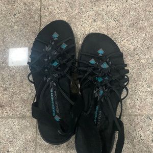 Flat sandals black, soft and comfortable